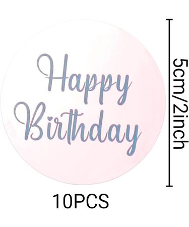 Cupcake Toppers 10 Pieces Acrylic Happy Birthday Cake Toppers Round Cake Decorations for Birthday Party Rose Gold - Buy Online on GoSupps.com
