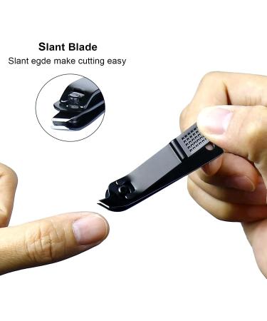 4 pieces Nail Clippers Set Ultra Sharp Sturdy black stainless Fingernail Toenail Clipper Cutters and a nial file with leather travel pouch (Black& black pouch) - Buy Online on GoSupps.com