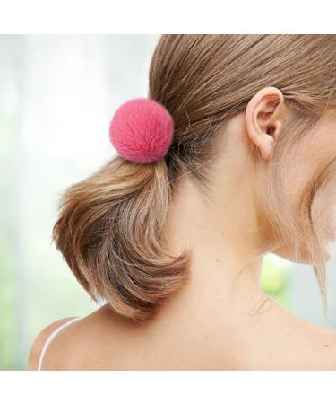 Pom Pom Hair Ties Set - 16pcs Fluffy Elastic Pom Pom Ponytail Holders for Girls and Toddlers in 8 Colors - 2 inches - Buy Online on GoSupps.com