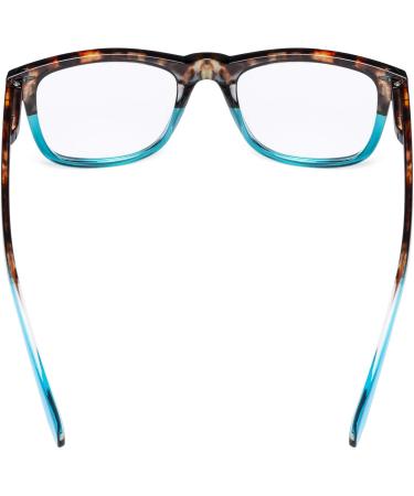 Eyekepper Women's Tortoise Blue Square Reading Glasses +1.50 | Spring-Hinged Large Lenses - Buy Online on GoSupps.com