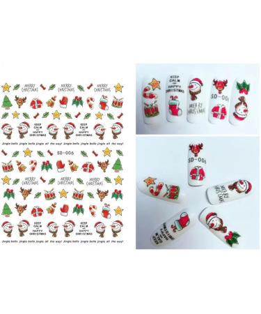 Christmas Nail Stickers 9 Sheets Self-Adhesive Nail Decal for Kids Deer Snowman Nail Art Decoration Design Supplies - Buy Online on GoSupps.com