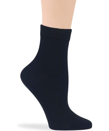 Buy Women's Cotton Diabetic Quarter Socks - Non-Binding Extra Wide 4 Pack (Size 10-12) - Seamless Comfort & Support - Black - Buy Online on GoSupps.com