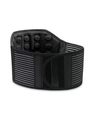 Generic self -warming back support belt lumbar support Tourmaline magnets fabric for men women back pain herniated disc (L)