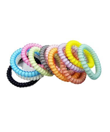 Candy Color 12 Piece Spiral Hair Ties | Small Multicolor Hair Coils | No Crease Coil Elastics for Women and Girls - Buy Online on GoSupps.com