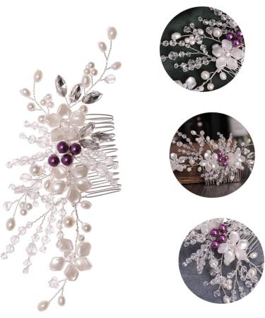 FRCOLOR 1pc Braided Flower Comb Pearl Hair Comb Diy Bridal Hair Comb Handmade Wedding Crystal Hair Comb Wedding Side Combs Rhinestone Hair Pearl Hair Pin The Side Wire White Bride Flowers - Buy Online on GoSupps.com