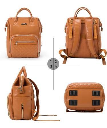Ziosinm Leather Baby Wrap Backpack - Multifunctional Waterproof Diaper Bag for On-The-Go - Stylish Brown PU Design - Buy Online on GoSupps.com