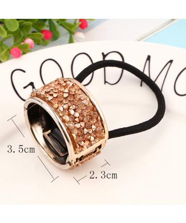 Lurrose 4pcs Rhinestone Glitter Ponytail Holders - Gothic Punk Hair Accessories | Elastic Metal Hair Ties for Trendy Styles - Buy Online on GoSupps.com