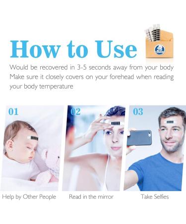 20 Pcs Forehead Thermometer Strips Temperature Indicator Adult Childs Elderly Reusable + Temperature Indicator Labels Easy to Use (20 Pack) - Buy Online on GoSupps.com