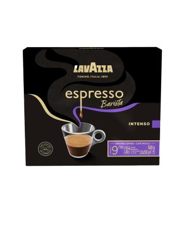 Lavazza Espresso Barista Intenso Ground Coffee 2x250g Ideal for Filter or Manual Machine with Aromatic Notes of Dried Fruit for Espresso with an Intense and Velvety Taste Robusta Intensity 9/10 500 g