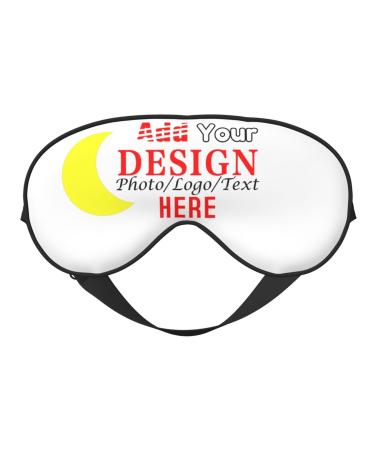 Custom Soft Eye Mask Design Funny Photo Text Sleep Blindfold Eye Mask with Adjustable Strap Personalized Light Blocking Mask Customized Blackout Eye Cover for Man Woman Home Travel Offices Nap