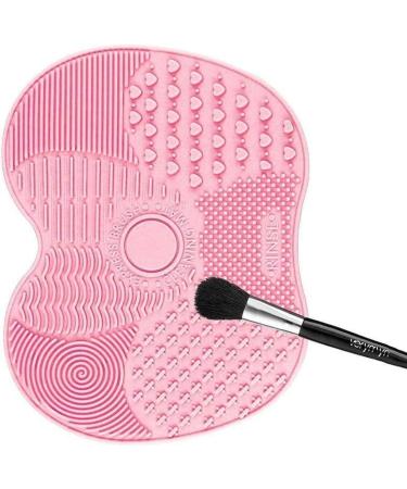 Makeup Brush Cleaner Mat Make Up Cleaning Pad Cosmetic Cleaning Pad Scrubber Board Tool with Suction Cups Pink normal