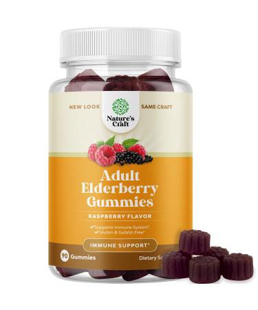 Immunity Sambucus Elderberry Gummies for Adults - Halal Black Elderberry Gummy Metabolism Booster with Zinc and Vitamin C - Youthful Super Antioxidant Supplement Immunity Gummies for Joint Support