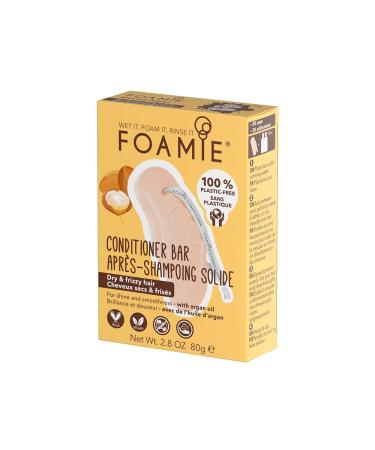Foamie Natural Conditioner Bar - Kiss Me Argan for Dry and Damaged Hair - Cruelty-Free, Paraben-Free, Sulfate-Free - Strengthens, Massages, and Cleans Scalp - Plastic-Free Packaging, Saves 2 Bottles per Bar - Buy Online on GoSupps.com