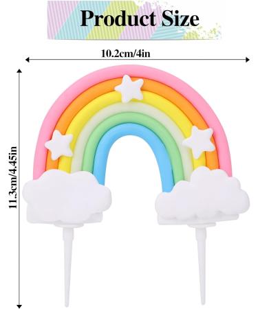 Rainbow Cake Topper Soft Pottery Rainbow Cake Decorations Colorful Rainbow Cupecake Topper personalized Cake Topper Happy Birthday Cake Toppers Birthday Party Decorations Supplies - Buy Online on GoSupps.com