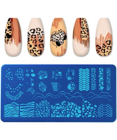 Snake Leopard Print Animal Nail Stamping Plates | Geometric Flowers & Cow Designs | Stencil Stamp Tool for Cow Print Nails - J054 - Buy Online on GoSupps.com