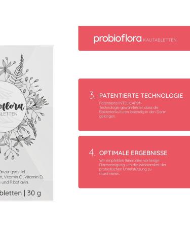 Aila ProBioFlora Chewing Tablets - 60 Probiotic Drops for Intestinal Health & Immunity | 9 Strains & 4 Vitamins | Made in Germany - Buy Online on GoSupps.com