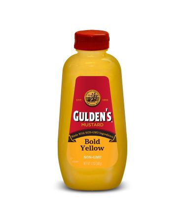 Gulden's Bold Yellow Mustard Squeeze Bottle, Keto Friendly, 12 oz, Package may vary