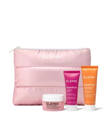 ELEMIS Way to Glow Exclusive Skincare Kit($70 Value) - Travel Set with Travel-Size Rose Cleansing Balm Glow Priming Moisturizer & Midnight Facial Nourish & Illuminate Skin all day