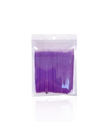 SKYPIA Disposable Micro Applicator Brushes Bendable Dental Brush Swab Mascara Wands for Oral Eyelashes Extensions Makeup Brushes Makeup Application Cotton Wool Swabs (Purple) (50PCS) 50 Purple
