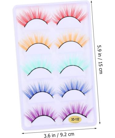 FRCOLOR 5 Pairs Fake Eyelashes 3d Colorful Eyelashes Cosplay Lashes Fake Lashes Natural Fluffy Natural Eyelashes 3d Eyelashes Stage Makeup Lashes Artificial Fiber Supplies Miss - Buy Online on GoSupps.com