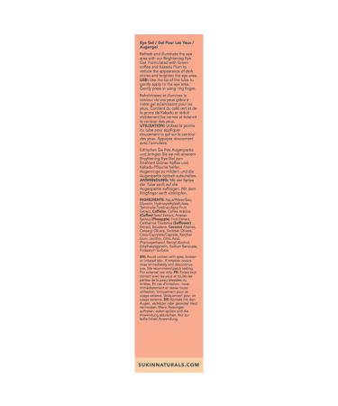 Sukin Brightening Eye Gel with Green Coffee & Kakadu Plum 0.5oz - Illuminate and Revitalize Eyes | Vegan and Cruelty-Free - Buy Online on GoSupps.com