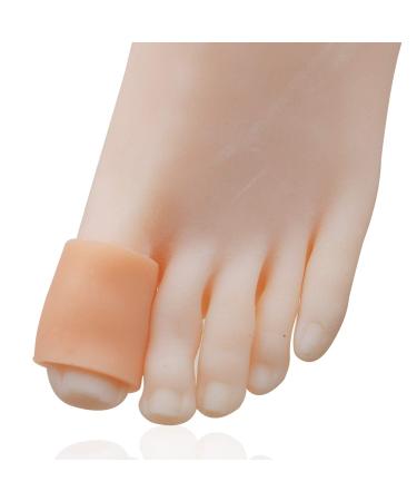 10 Pieces Gel Toe Sleeves Corn Cushion Silicone Big Toe Tubes Protectors for Cushions Corns  Blisters  Nail Issue  Reduce Friction Bunions Hammer Toes (Beige)