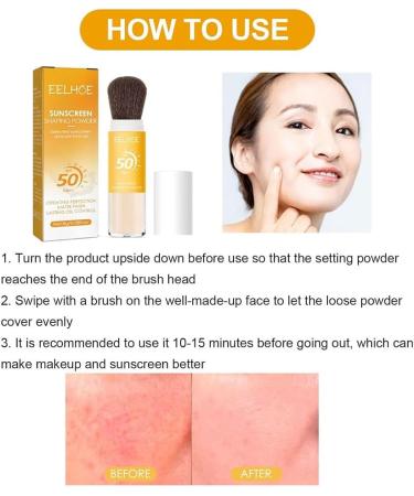 HUIWUHUI Mineral Sunscreen Setting Powder Makeup Oil Control Long Lasting Sunscreen Setting Powder - Translucent Mineral Brush Powder for Makeup Setting (2Pcs) - Buy Online on GoSupps.com