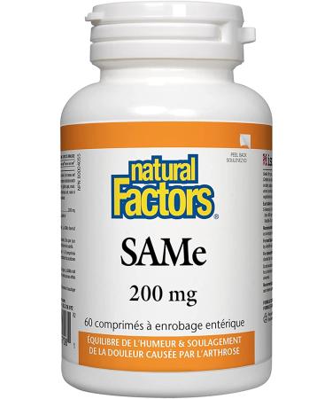 Buy Natural Factors SAMe 200 mg | 60 Slow Release Tablets for Mood Support - Buy Online on GoSupps.com