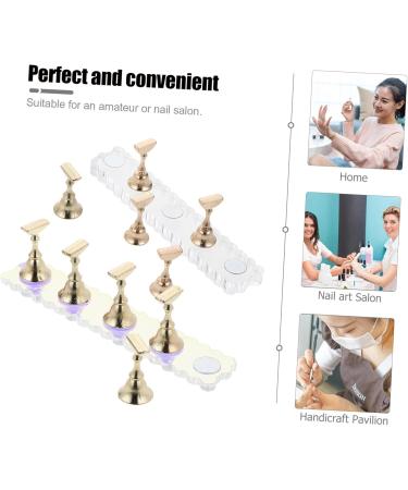 FRCOLOR Nail Accessories 2 Sets Show Rack Tools Nails Nail Painting Stand Press on Nail Holder Nail Practice Stand Nail Display Stand Magnetic Nail Holder Nail Supplies Stand Acrylic - Buy Online on GoSupps.com