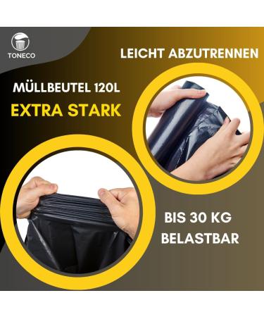 Buy Professional 120L Extra Strong Garbage Bags - 100% Recycled XXL (20 pcs) - Nowhere Cheaper! - Buy Online on GoSupps.com