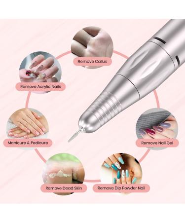Professional 45000rpm Electric Nail Drill for Acrylic Nails - Portable and Rechargeable Nail File Machine Set for Manicure & Pedicure - Includes Efile Bits, Sanding Bands - Salon Quality at Home - Buy Online on GoSupps.com