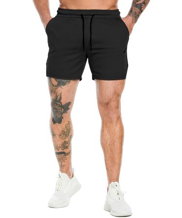 PIDOGYM Men's 5 Inch Workout Running Shorts - Lightweight Mesh Gym Shorts for Bodybuilding Training - Black, X-Large - Buy Online on GoSupps.com