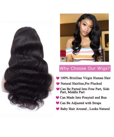 Umeiw 360 Lace Front Human Hair Wig - Body Wave, Pre Plucked Natural Hairline - 18 Inch - Buy Online on GoSupps.com