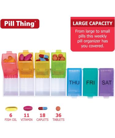 Weekly Pill Organizer - 7 Day Rainbow Detachable Medicine Box for Vitamins & Supplements - International Shipping Available - Buy Online on GoSupps.com