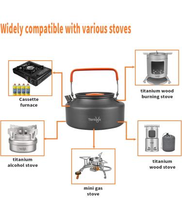 Tentock Camping Kettle 1.1L Lightweight Aluminum Tea Pot for Backpacking, Hiking, Picnic - Compact Coffee Pot for Outdoor Activities - Buy Online on GoSupps.com