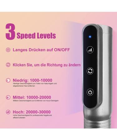 Folai Professional Electric Nail Cutter - 30 000 RPM Adjustable Nail File for Gel & Acrylic Nails - Ideal for Hobbyists - International Shipping Available - Buy Online on GoSupps.com
