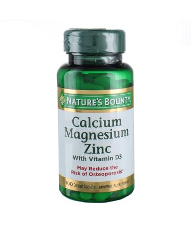 Nature's Bounty Calcium-magnesium-zinc Caplets, 200 Caplets (2 X 100 Count Bottles) - Buy Online on GoSupps.com