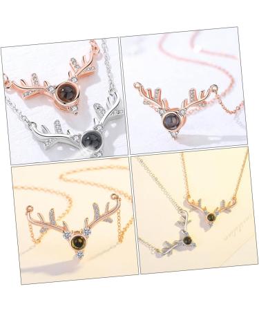 jojofuny 1 Pc Elk Horn Necklace Hand Jewelry Neck Adornment Jewelry Supply Neckline Miss Deer Necklace 45x3cm Golden - Buy Online on GoSupps.com