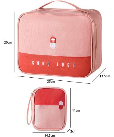 Large Capacity Waterproof Medication Bag - 2 Pack for Home Office & Travel - Pink Medical Emergency Storage - Buy Online on GoSupps.com
