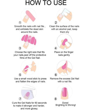 EBANKU Purple Blue Semi Cured Gel Nail Strips | Long Lasting Waterproof Nail Wraps with Cuticle Stick, File, Wipes | UV/LED Lamp Required | Pink and Black - Buy Online on GoSupps.com