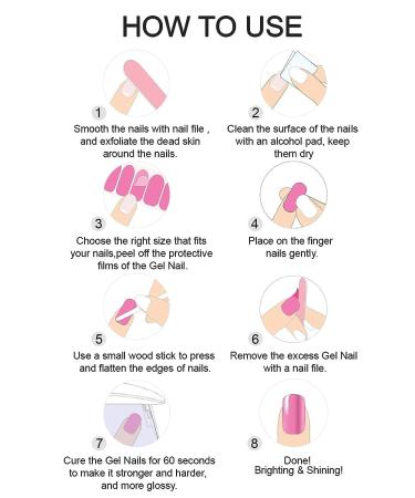 TOROKOM Pink Black Gel Nail Strips Set with Cuticle Stick, File, Wipes - Long Lasting Waterproof Nail Wraps Stickers - Semi Cured Real Polish - UV/LED Lamp Required - Buy Online on GoSupps.com