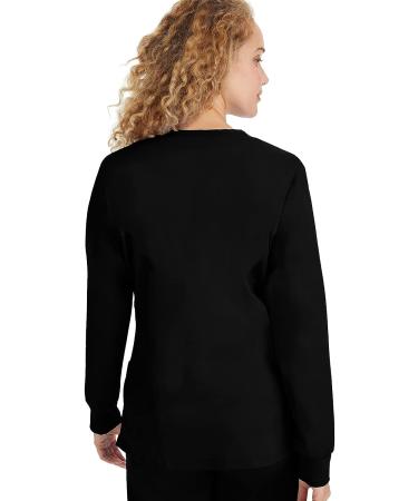 Healing Hands Purple Label 5063 Daisy Snap-up Women's Scrub Jacket XX-Large Black - 5 Pocket Plus Size Scrubs - Buy Online on GoSupps.com