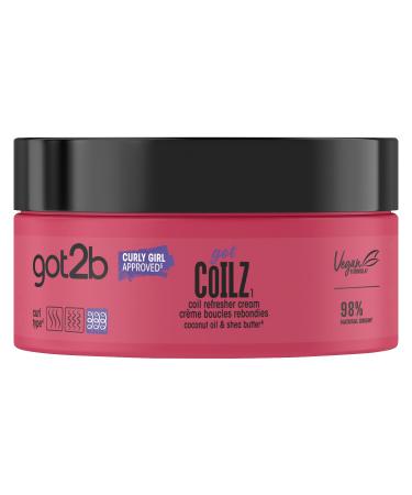 Got2b Vegan Curl and Coil Refresher Hair Cream Infused with Coconut Oil Castor Oil Argan Oil and Shea Butter Curl Enhancing 200ml