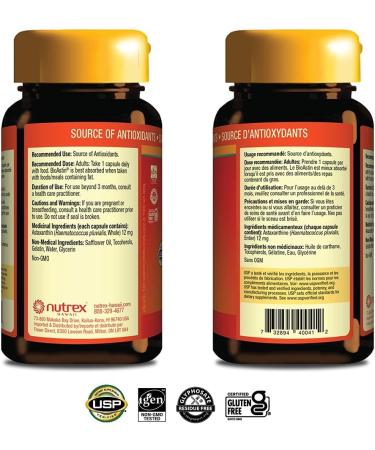BioAstin Hawaiian Astaxanthin 12mg 50ct Hawaiian Grown Antioxidant - Buy Online on GoSupps.com