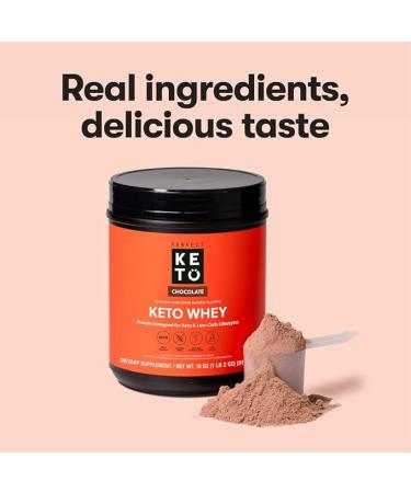 Perfect Keto Pure Whey Protein Powder Isolate Delicious 100% Grass Fed Meal Replacement Shake No Artificials Gluten Free Soy Free Non-GMO (Chocolate) - Buy Online on GoSupps.com