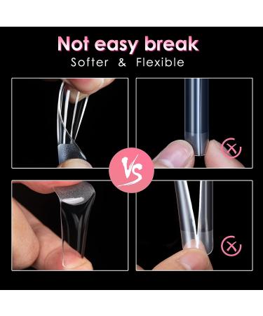 Ranrose Long Straight Nail Tips 240PCS - Professional Full Cover Gel x Acrylic Nails, 12 Sizes Pre-shaped XXL False Nails for DIY Press On Extensions - Half Matte Fake Nails - Buy Online on GoSupps.com