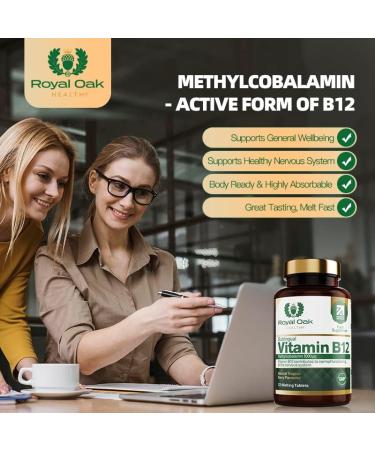 Vitamin B12 1000mcg Sublingual Methylcobalamin x120 Tablets (Tropical Berry Flavour) - Vegan Friendly, Fast Absorbing Supplement | Royal Oak Health - Buy Online on GoSupps.com