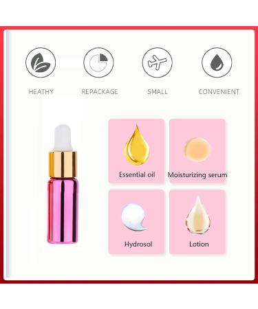 Tianzd 6 Pack 5ml Chrome Pink Drip Bottles with Glass Pipette - Perfect for Perfume & Essential Oils - Buy Online on GoSupps.com