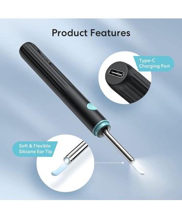Wireless Otoscope Ear Wax Removal Tool with 1080p HD Camera - Ear Cleaner Kit for iPhone, iPad, Android Phones - Black - Buy Online on GoSupps.com