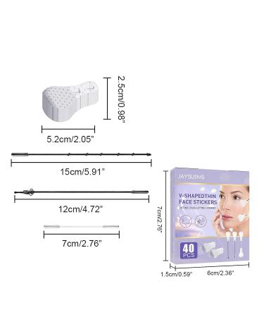 WXYINSPAS 40 Pcs Face Lift Tape for Wrinkles, Jowls, Neck, Eye - Waterproof & High Elasticity V Shape Lift Stickers - Instant Facelift Bands - Buy Online on GoSupps.com